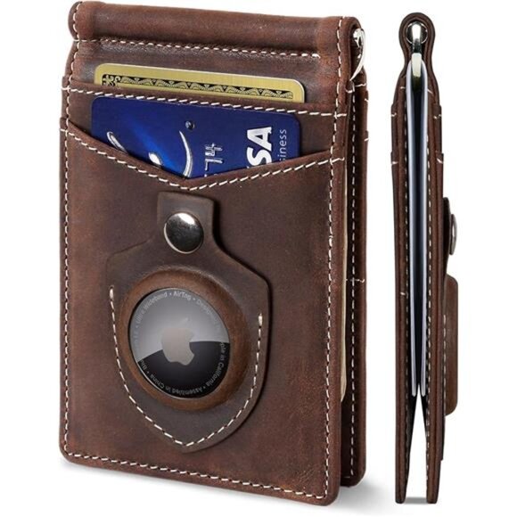 SERMAN BRANDS RFID Blocking Wallet Slim Bifold - Genuine Leather Minimalist - Picture 7 of 7